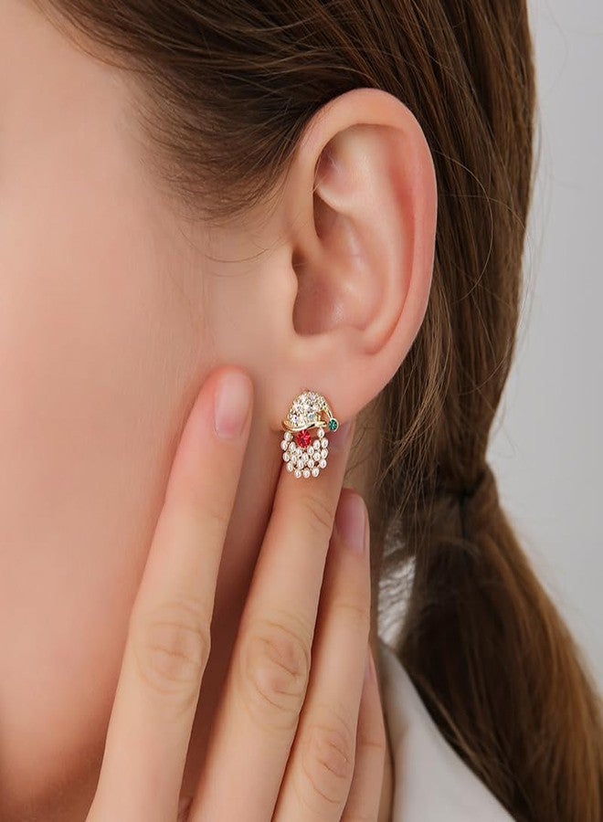 Cicod Christmas Earrings for Women,Sparkling Rhinestone Xmas Earrings Santa Hat Elk Stud Earrings Xmas Holiday Earring Christmas Jewelry Stocking Stuffers for Women - Image 4